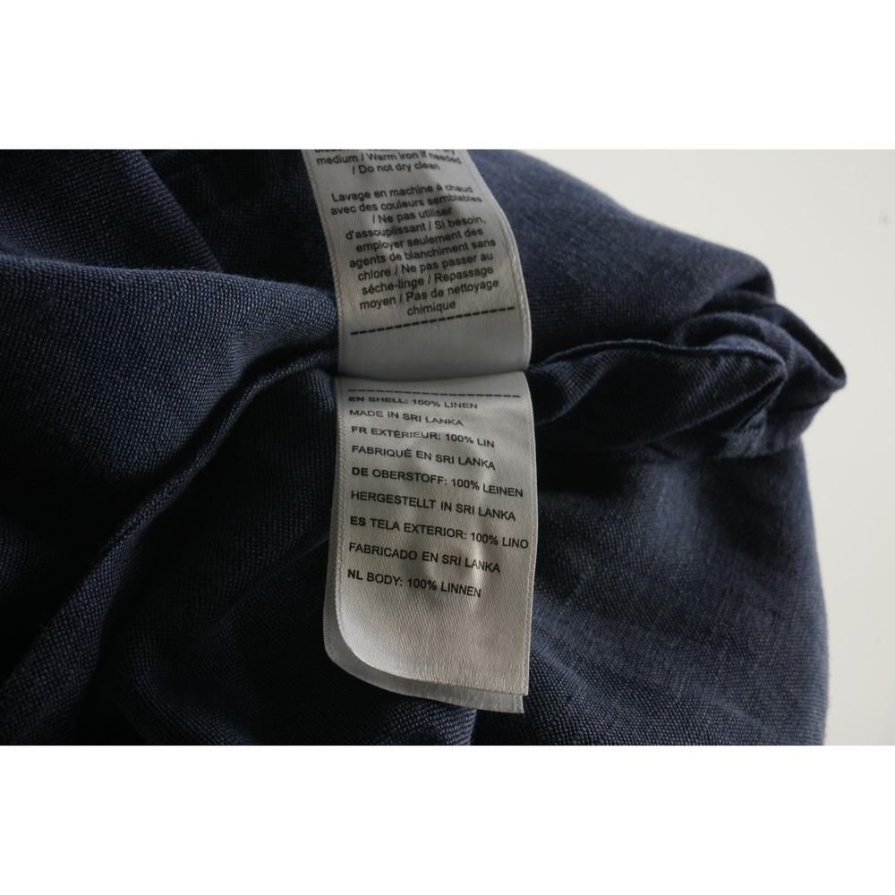 UNTUCKit 100% Linen Santo Navy Wrinkle Resistant Shirt Mens 2XL Long Sleeve Blue - Picture 9 of 10